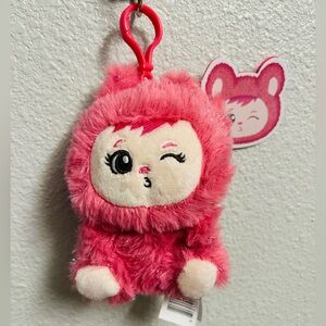 Lababies Pink Plush Mimi Monster  Keychain NWT